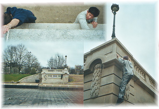 Un peu d'escalade sur un mur pas loin de la gare...